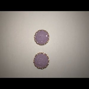 Purple Druzy Studs.